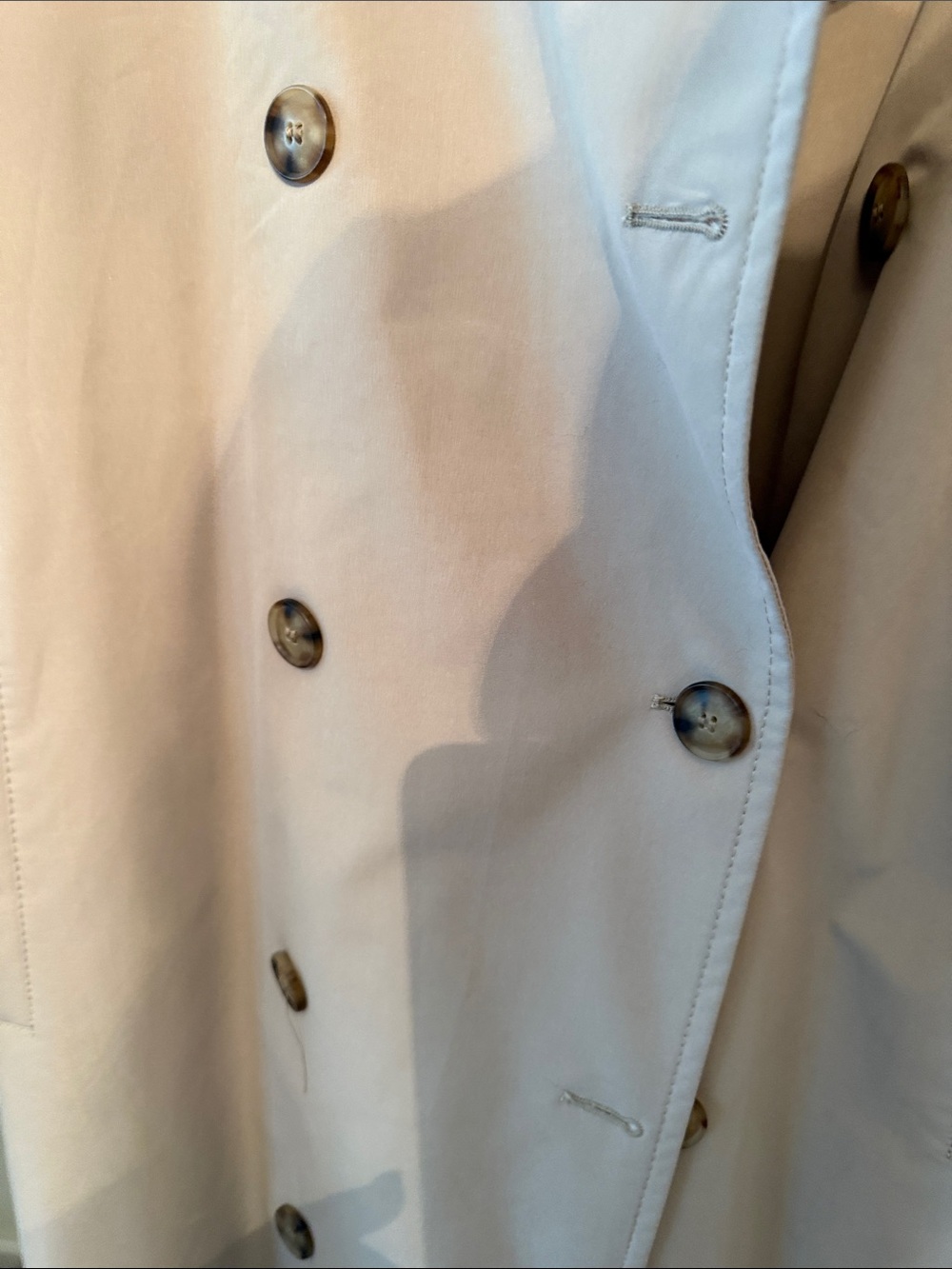 H&M Light Blush Double-Breasted Trench Coat with Waist Tie - Picture 11 of 12
